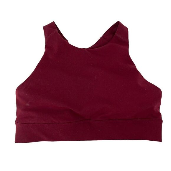 Old Navy Sports Bra Go Dry Maroon Keyhole Racerback Womens Size Medium Athletic - Picture 2 of 4